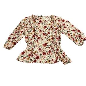 AUW Floral Blouse - Red, Yellow, Green